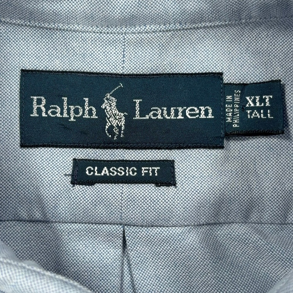 Ralph Lauren Button Down Oxford Shirt Mens XLT Blue Classic Fit Long Sleeve OCBD - Picture 4 of 11